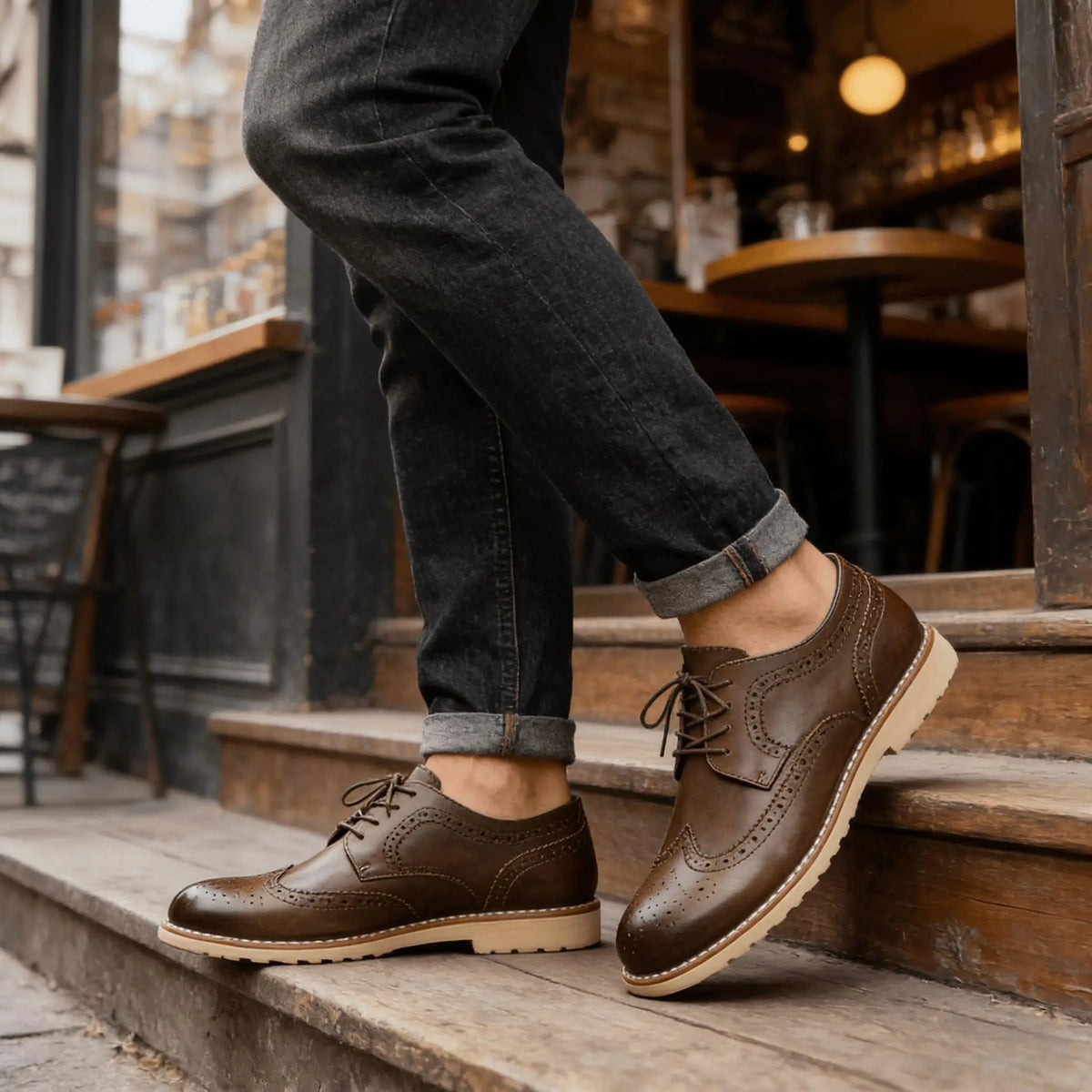 Zapatos Derby de hombre en PU con cordones