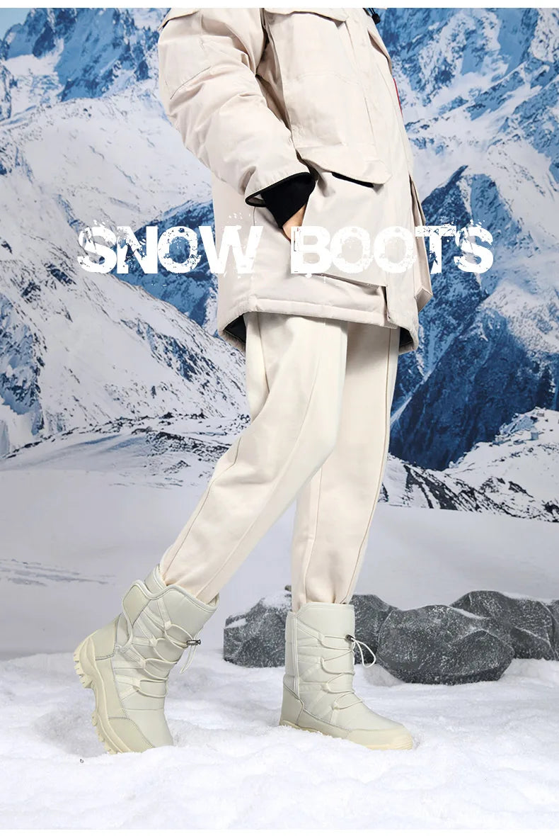 Botas de invierno de tejido elástico con interior de peluche