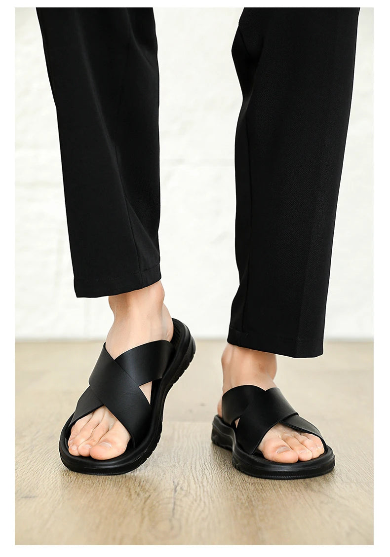 Sandalias de tiras para hombre con suela de goma