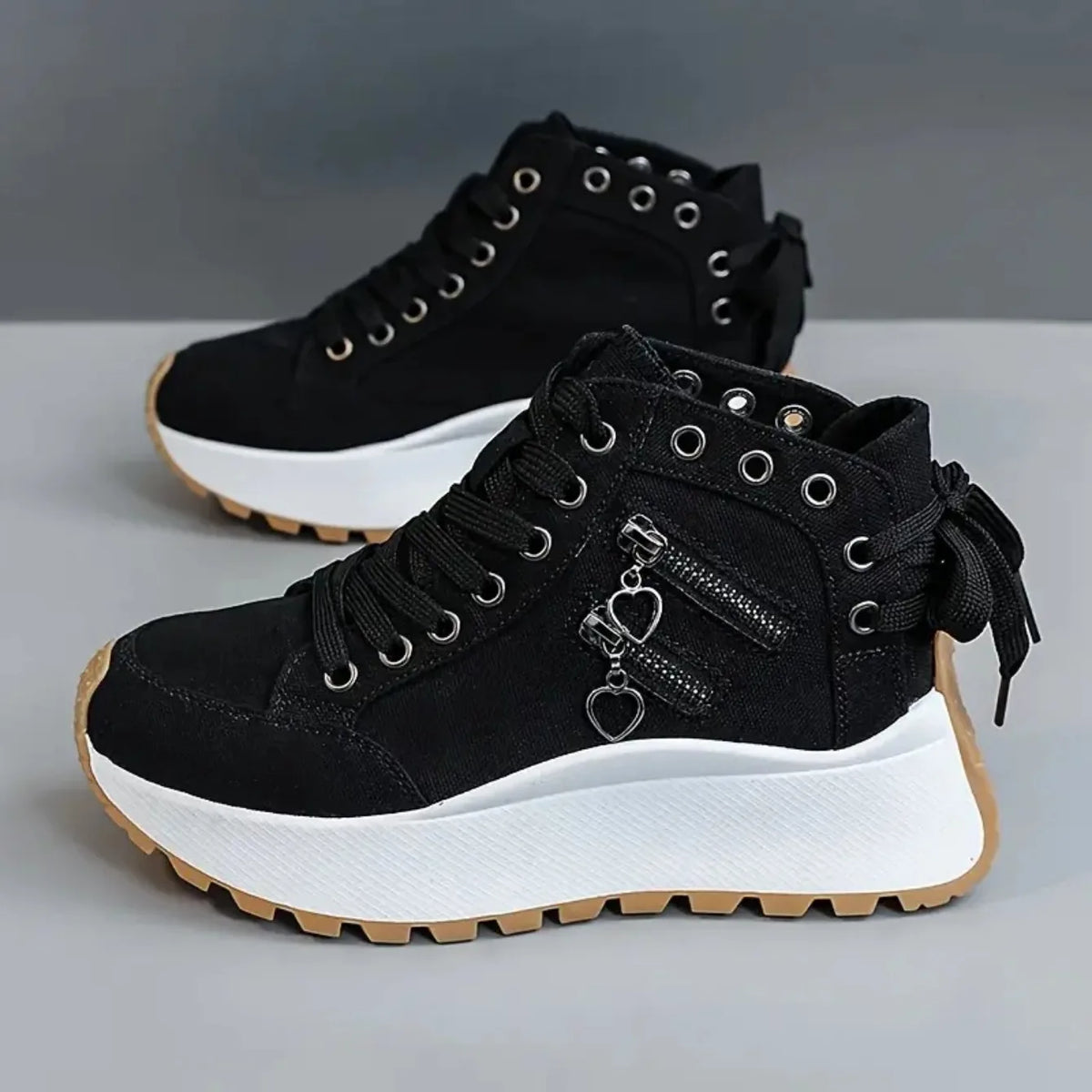 Zapatillas casuales de mujer en PU con base baja