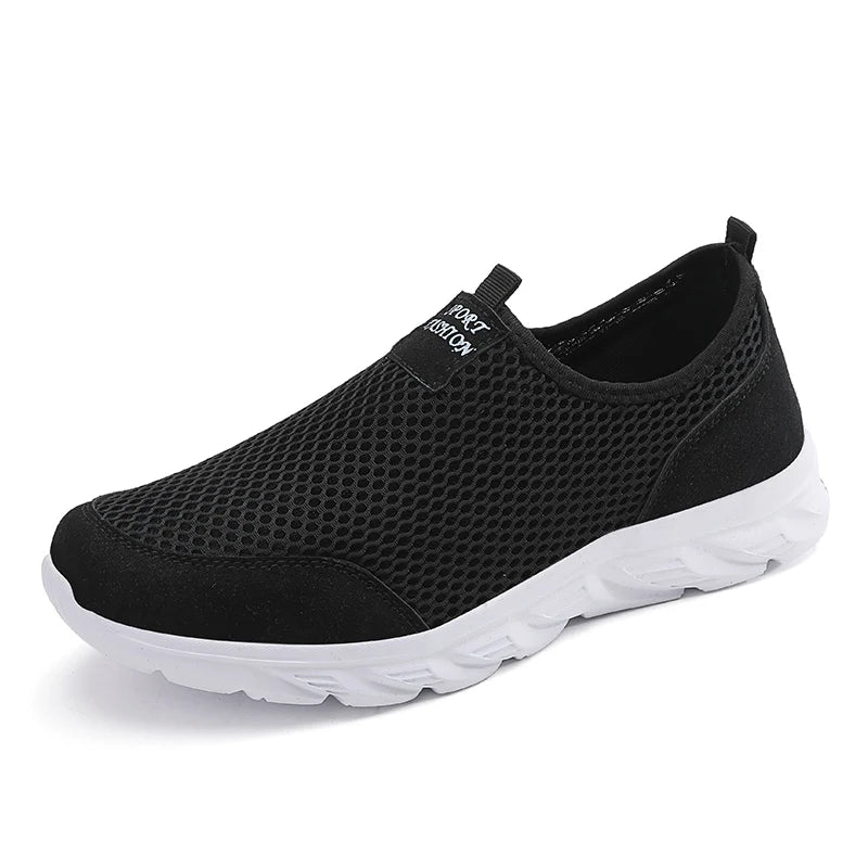 Zapatillas slip on de malla con plantilla textil