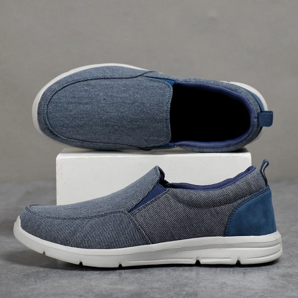 Zapatillas de lona para hombre sin cordones y punta redonda