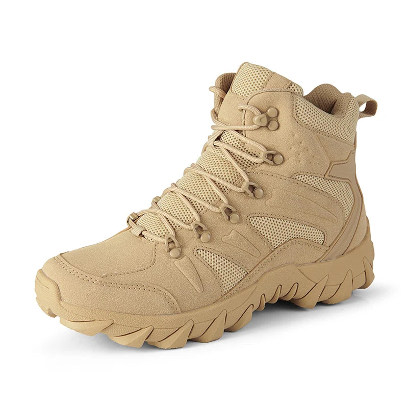 Borcegos de trekking de cuero con ajuste por cordones