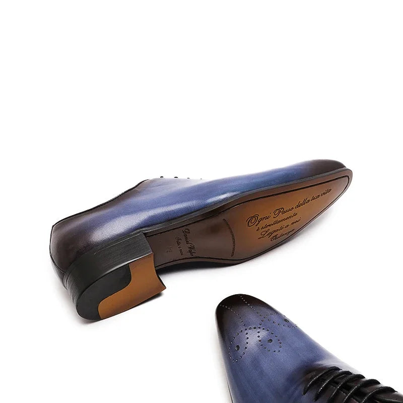 Zapatos Oxford de cuero con diseño wholecut