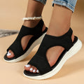 Sandalias de malla con taco chino y plantilla de látex