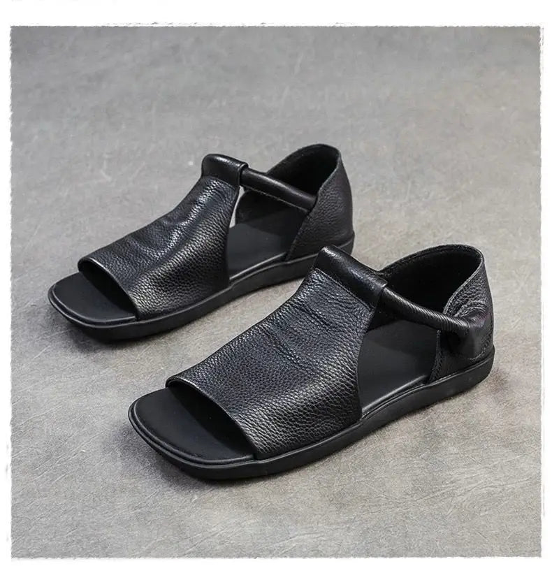 Sandalias de mujer con abrojo, tira en T y punta abierta