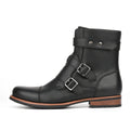 Botas de hombre con cierre lateral y hebilla de estilo retro