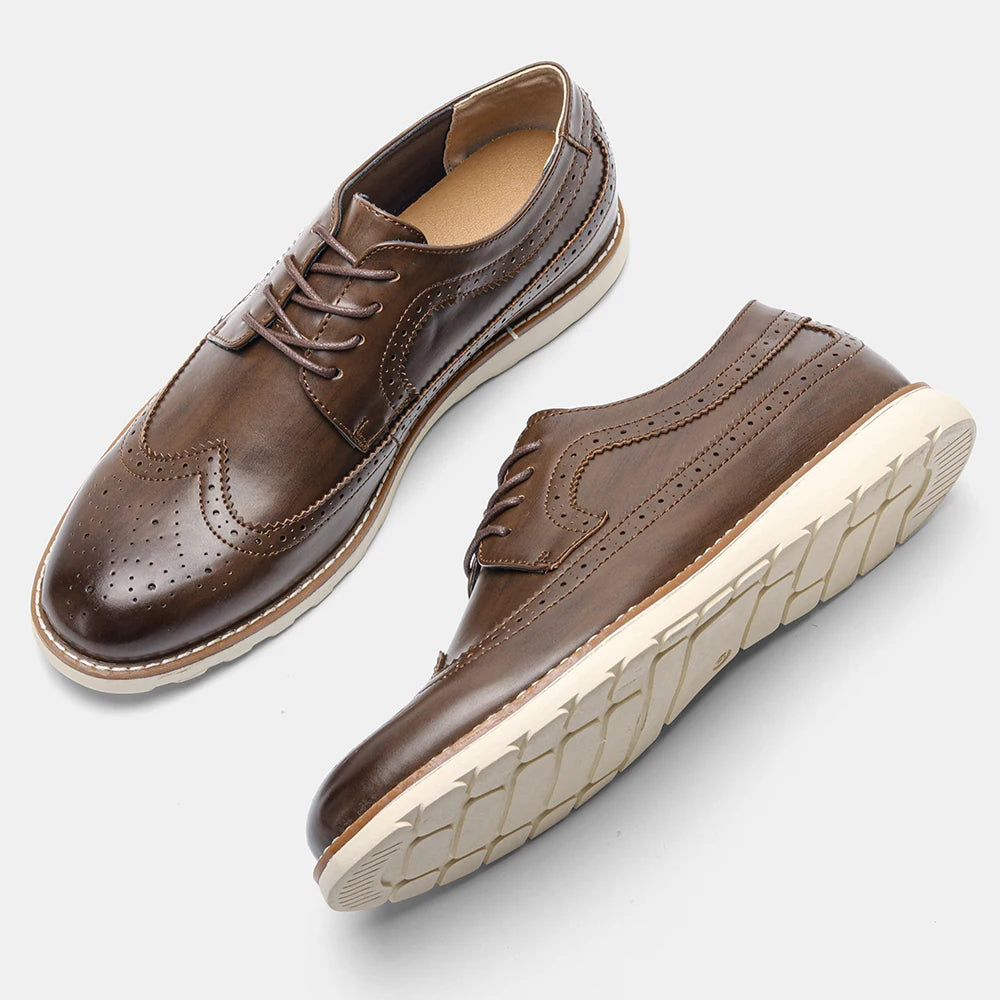 Zapatos Derby de hombre en PU con cordones