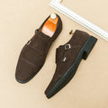 Zapatos monk de doble hebilla con punta cuadrada