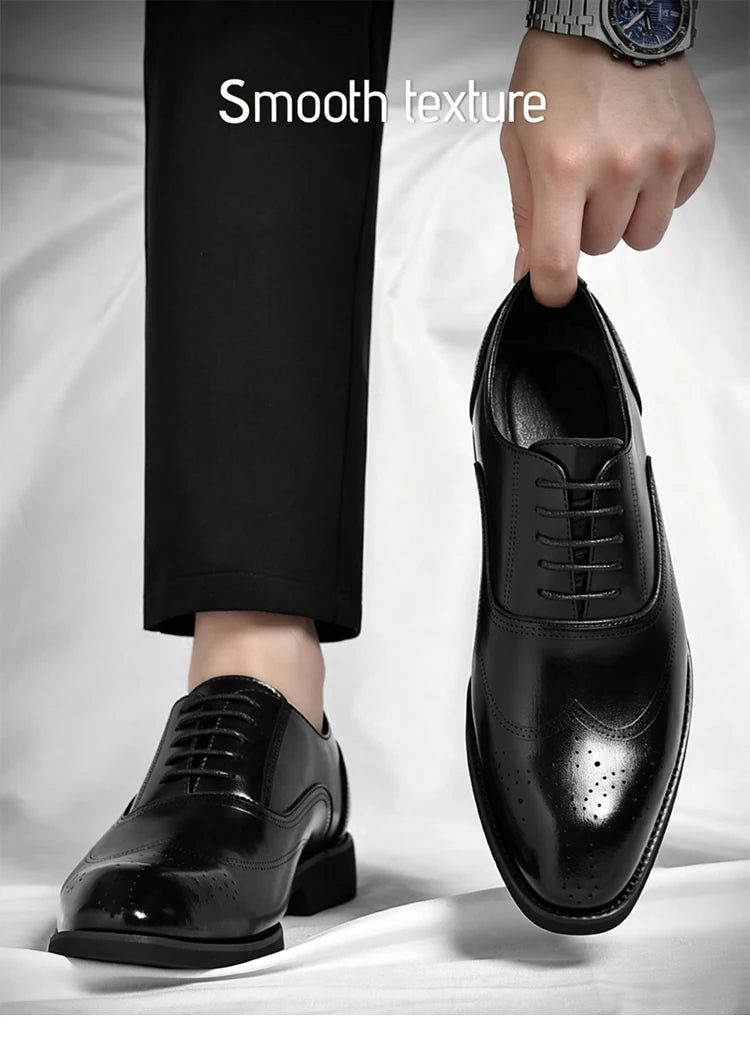 Zapatos Derby de PU con picado brogue
