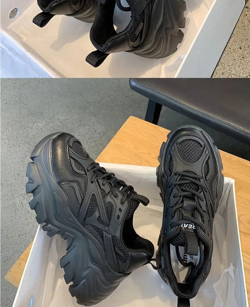 Zapatillas de mujer con plataforma y capellada de malla