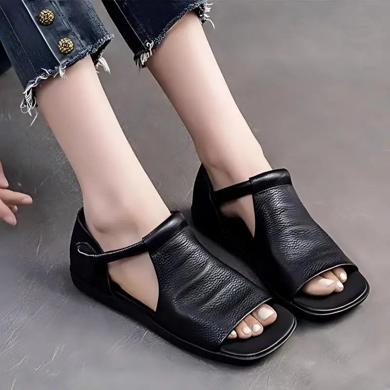 Sandalias de mujer con abrojo, tira en T y punta abierta