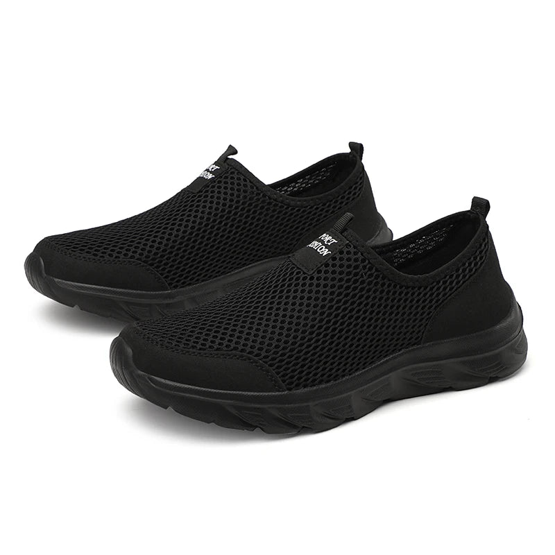 Zapatillas slip on de malla con plantilla textil
